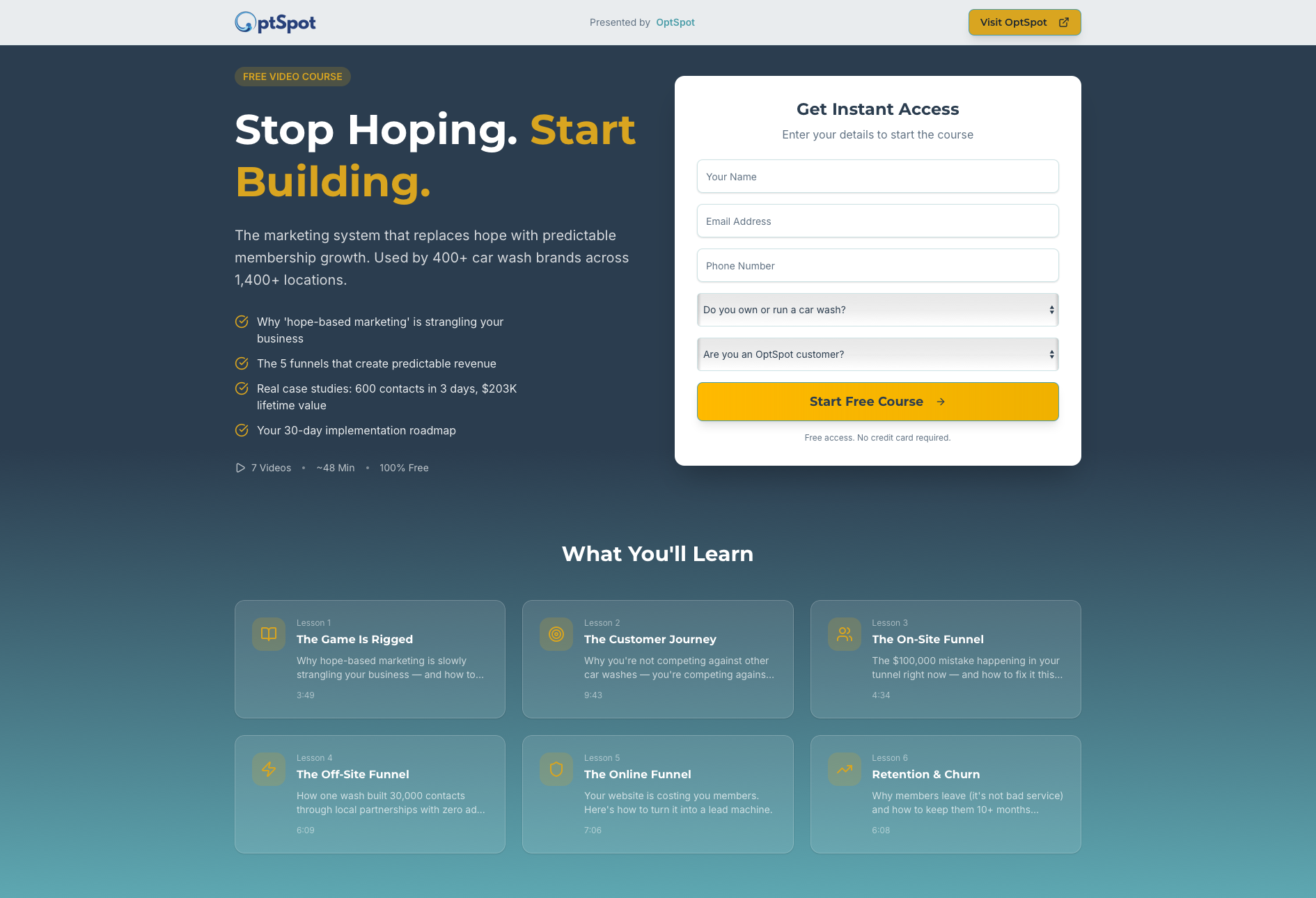 Free Course: Five Funnels to Freedom